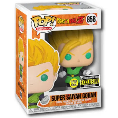 Funko Pop! Dragon Ball Z: Super Saiyan Gohan #858 Entertainment Earth Exclusive Glow in the Dark