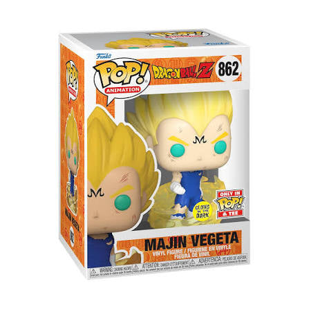 Funko Pop! Figure & T-Shirt - Dragon Ball Z: Majin Vegeta GITD Pop Tee Exclusive