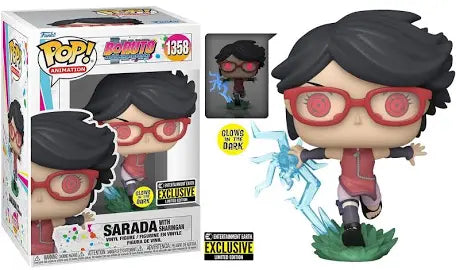 Funko Pop! Sarada w/ Sharingan #1358 Glow In the Dark Entertainment Earth Exclusive