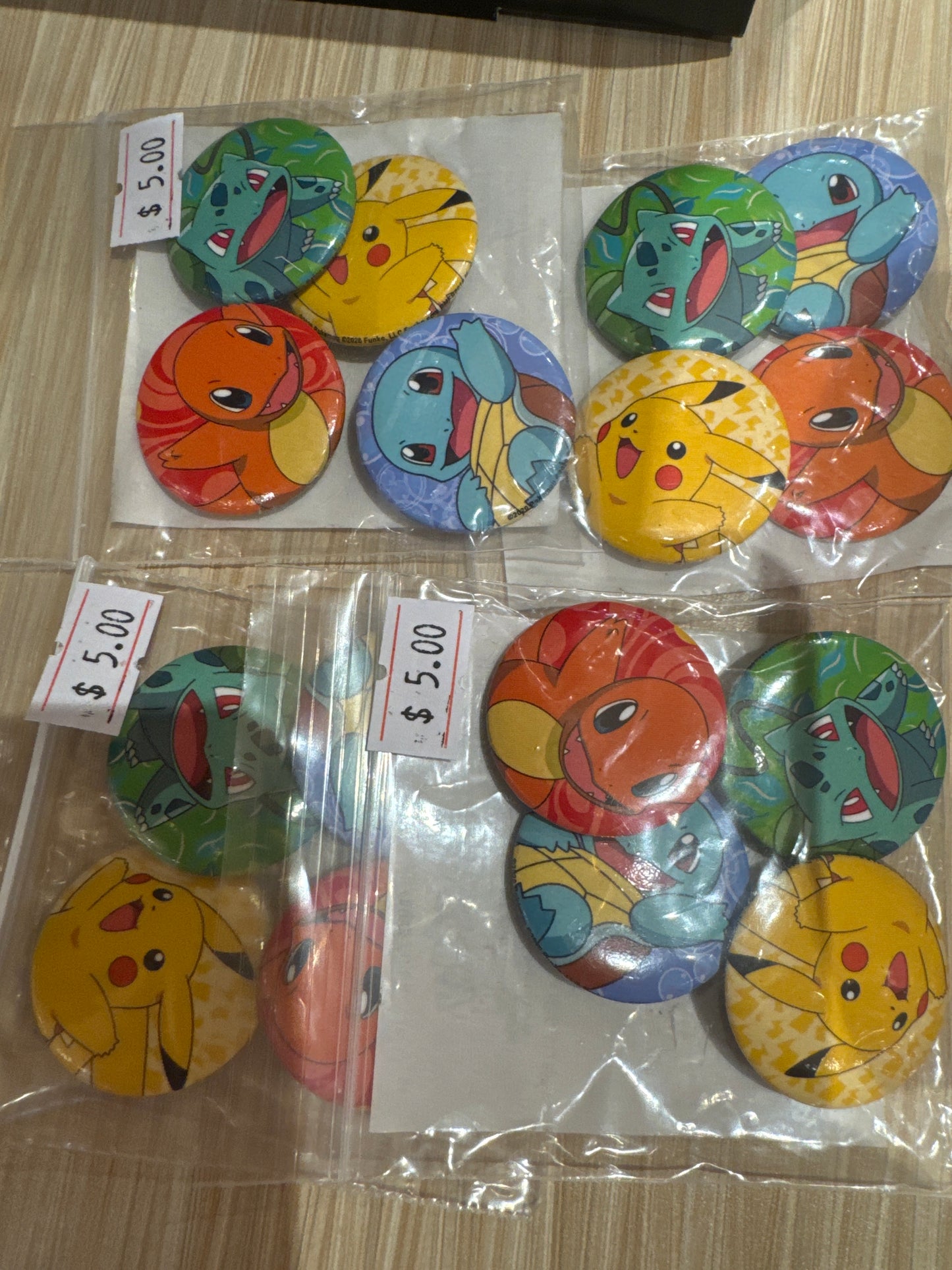 Pokémon 4 pack Buttons