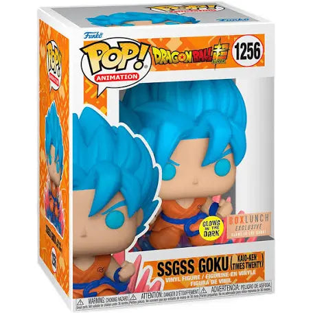 Funko Pop! Dragon Ball Super: SSGSS Goku (Kaio-Ken Times Twenty) #1256 Box Lunch Glow In The Dark Exclusive