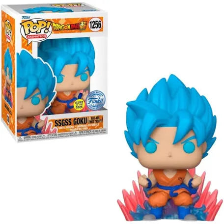 Funko Pop! Dragon Ball Super: SSGSS Goku (Kaio-Ken Times Twenty) #1256 Box Lunch Glow In The Dark Exclusive