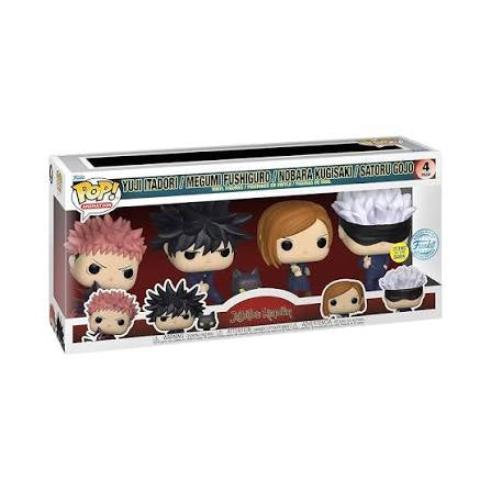Funko Pop! Jujutsu Kaisen: 4 Pack Yuji Itadori / Megumi Fushiguro / Nobara Kugisaki / Satoru Gojo