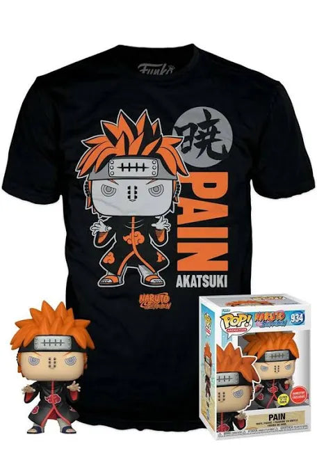 Funko Pop! Figure & T- Shirt - Naruto: Pain GITD GameStop Exclusive
