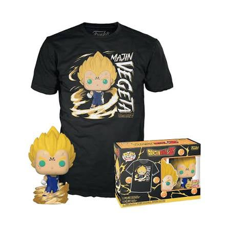 Funko Pop! Figure & T-Shirt - Dragon Ball Z: Majin Vegeta GITD Pop Tee Exclusive