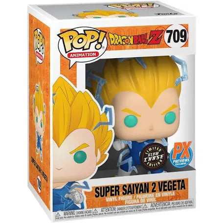 Funko Pop! Dragon Ball Z: Super Saiyan 2 Vegeta Glow Chase #709 PX Previews Exclusive