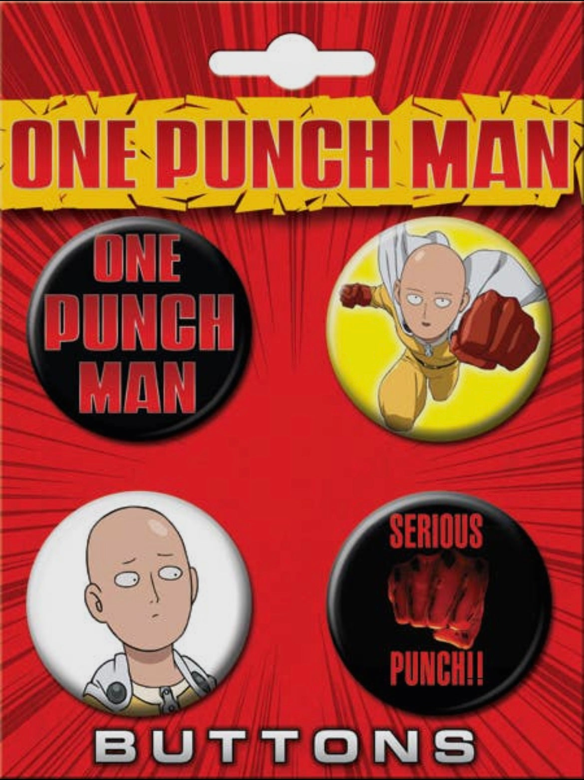 One Punch Man 4 Pack Buttons Set 1