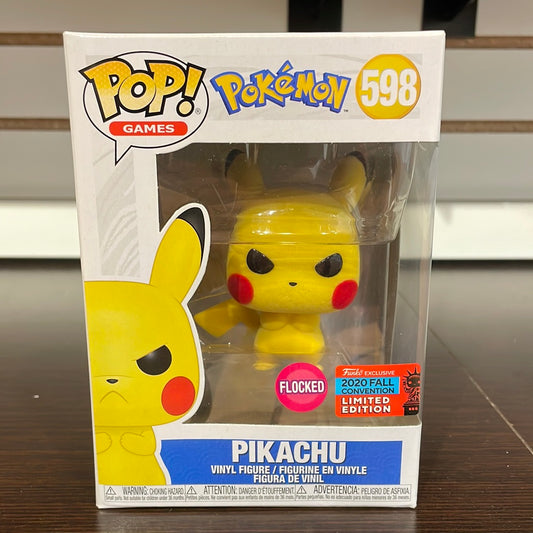 Funko Pop! Pokémon: Pikachu (Flocked) #598 2020 Fall Convention