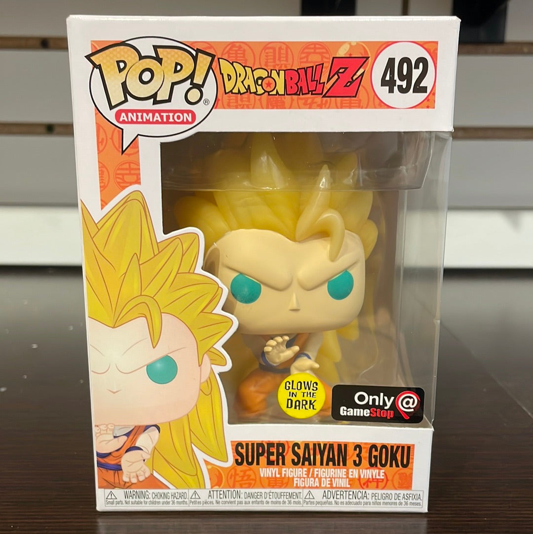 Funko Pop! Dragon Ball Z: Super Saiyan 3 Goku (Glows in the Dark) #492 GameStop Exclusive